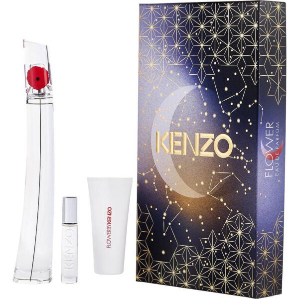 KENZO FLOWER SET EDP 100ML + EDP 10ML + EDP EN LAIT 75ML - $120